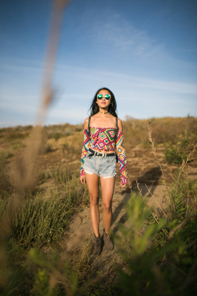 Amy Zhang wearing Spell Carnaby Crop for Coachella Outfits