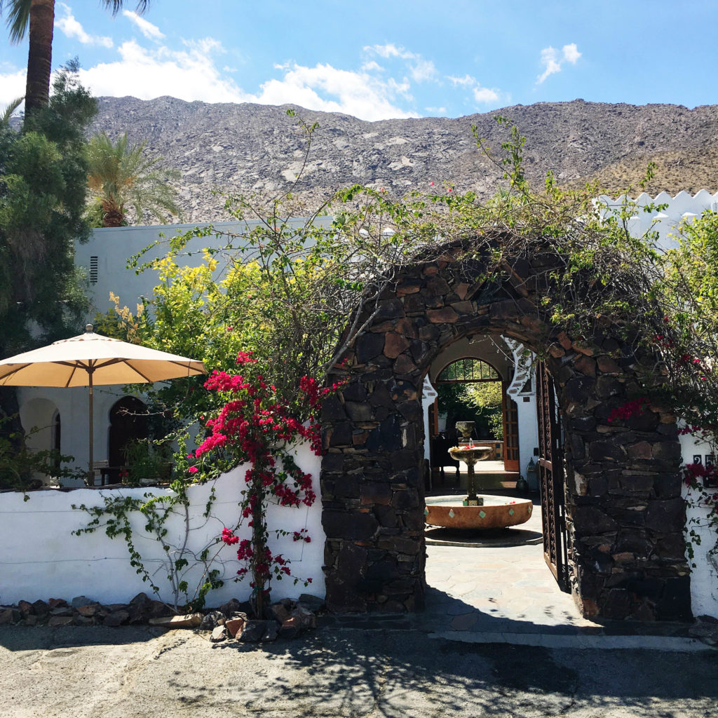 entrance of the Korakia Pensione Resort Palm Springs