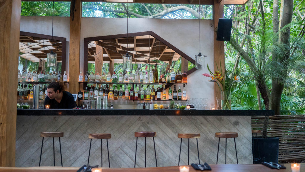 the bar at Arca Restaurant Tulum