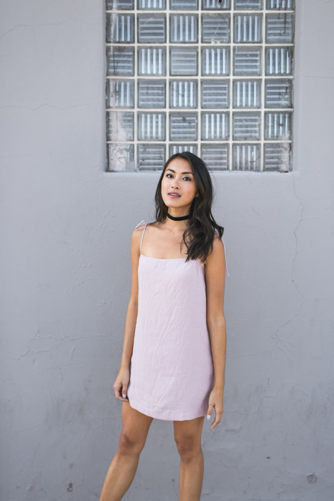 Amy Zhang of the Luxi Look wearing Reformation Slip Dress