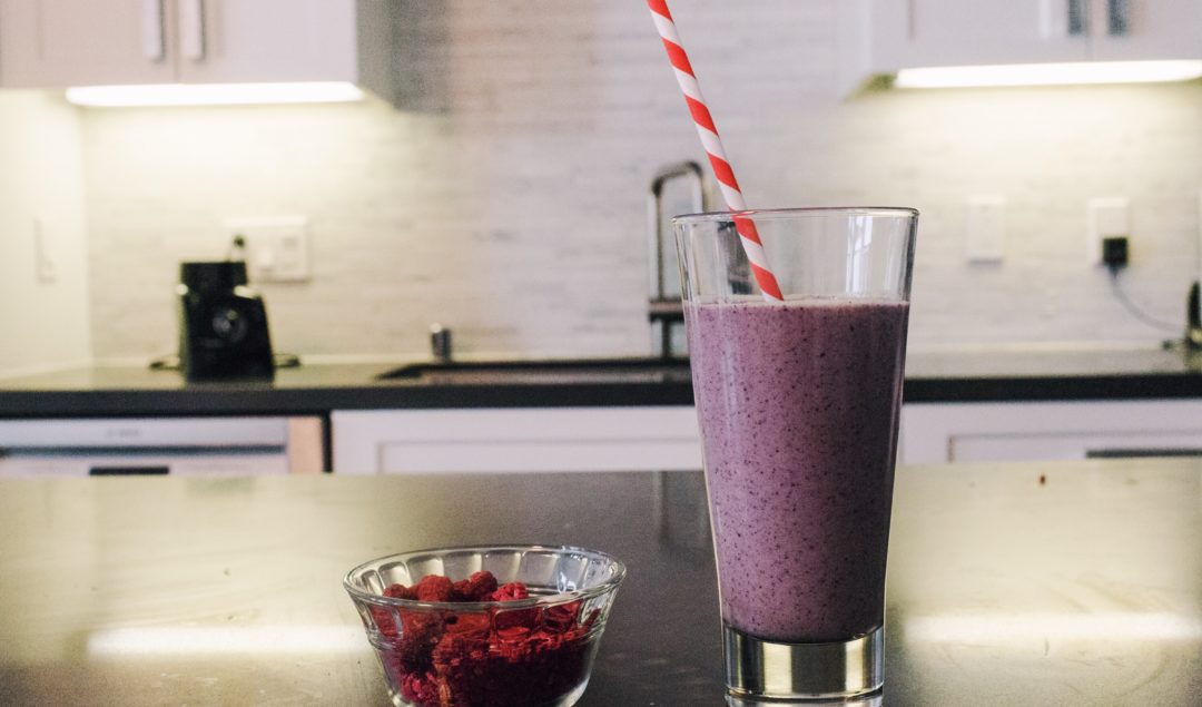Blueberry Almond Butter Vegan Post Workout Smoothie by The Luxi Look