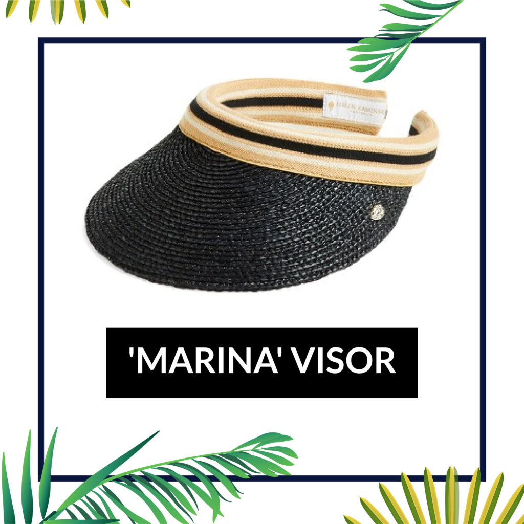 Marina visor beach hat in black