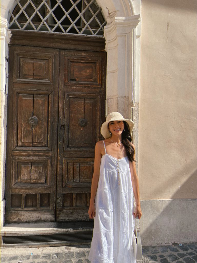 Rome Outfit Show Me Your Mumu White Linen Maxi Dress